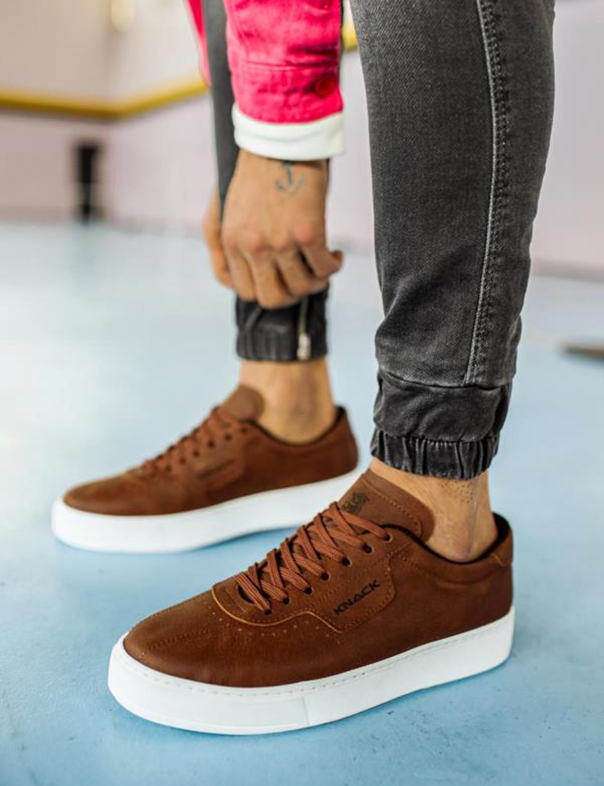 Ανδρικά κάμελ Casual Sneakers με κορδόνια 0602020C φωτογραφία